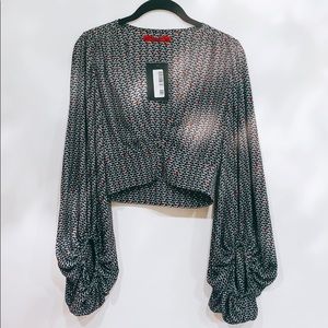 NWT Cropped top with dramatic sleeves